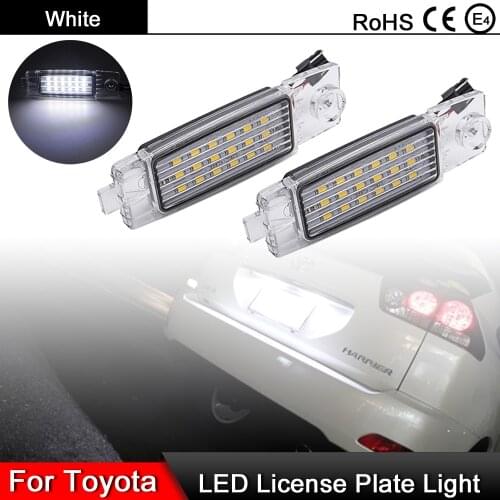 1 Pair For Toyota Harrier Hiace Highlander Kluger RAV4 For Lexus RX300 For Scion White LED Number License Plate Light
