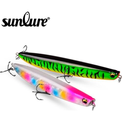 1PC Sunlure New Pencil Hard 5"-12.7cm Fishing Lures Fishing 0.63oz-18g Tackle 5 Colors with 4# Hook Fishing Bait 2019