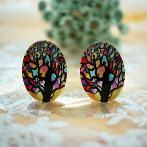 10PCS/lot oval 10MM x 14MM/13MM X 18MM Glass Cabochon for bracelet necklace earring rings brooch DIY Jewelry hand made supply