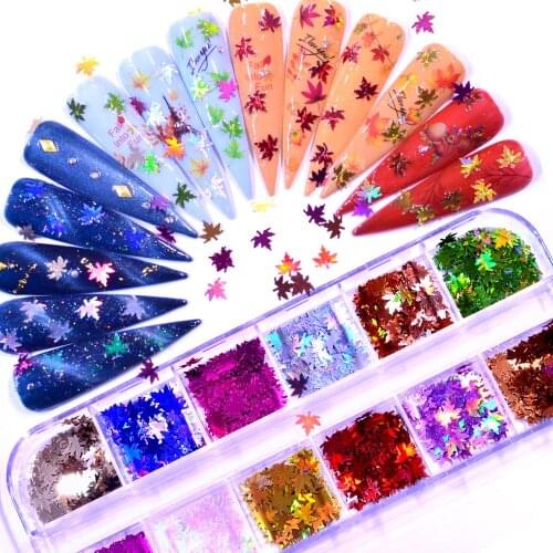 12 Colors Maple Leaf Sequin PVC Loose Sequins Crafts Paillettes Wedding Sewing Handcraft Decoration DIY Lentejuelas Accessories