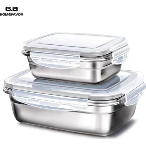 2 Pcs Lunch Box Kids 304 Top Grade Stainless Steel Food Container Home Custom Bento Box Presevation Fruit Storage Boxes