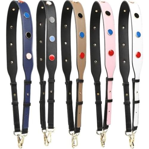 2021 Elegant Button Bag Strap Women Replacement Straps Soft pu Leather Shoulder Belt Handbags Accessories parts for bags STP124