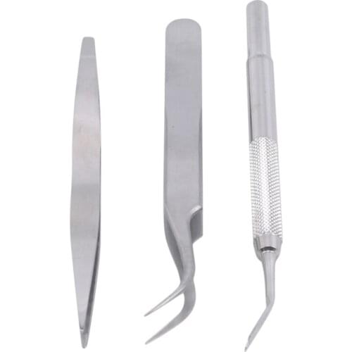 3pcs/Set Pet Dog Flea Remover Tick Removal Tool Stainless Steel Double Head Fork Tweezers Clip Dogs Cat Puppy Supplies Portable