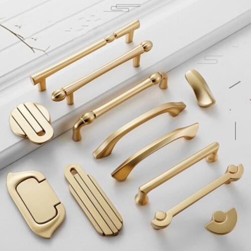 96 128 192mm modern simple fashion brushed brass wardrobe kitchen cabinet dresser drawer tv cabinet cupboard furniture handle