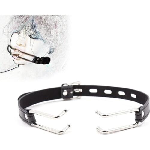 BDSM Bondage Leather Belt Open Mouth Hook Adult Games Slave Restraints Fetish Women Erotic Sex tools for Couples toys