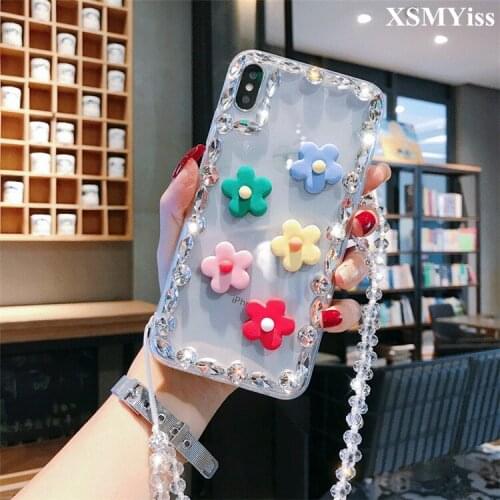 Fashion Bling crystal Diamond Case Cover For Samsung S6 S7 edg S8 S9 S10 Plus Lite Note 5 8 9 Fashion Floral Soft Back Cover