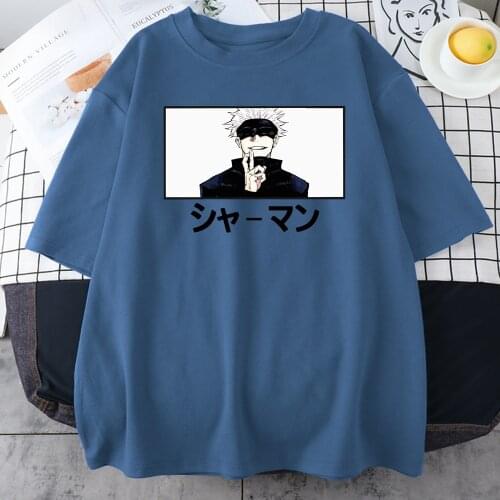 Satoru Gojo Comic Shaman Black Woman Tee Shirt 2021 Summer Fashion Tops Harajuku Brand T-Shirt Hip Hop Comfort Woman T Shirts