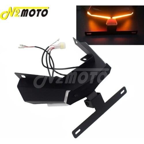 Black CNC License Plate Holder with LED Light For Benelli Leoncino 500 BJ500 Motorcycle Tail Tidy Fender Eliminator Turn Signal