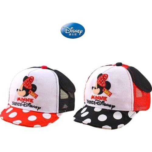 Disney Mickey Childrens Hat New Autumn Cartoon Print Baby Cotton Spring Baseball Cap Stretch Boy and Girl Hip-hop Hat