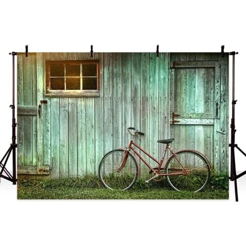 Mehofoto photography backdrop vintage bicycle old rustic house flower wedding background photo studio new camera fotografica