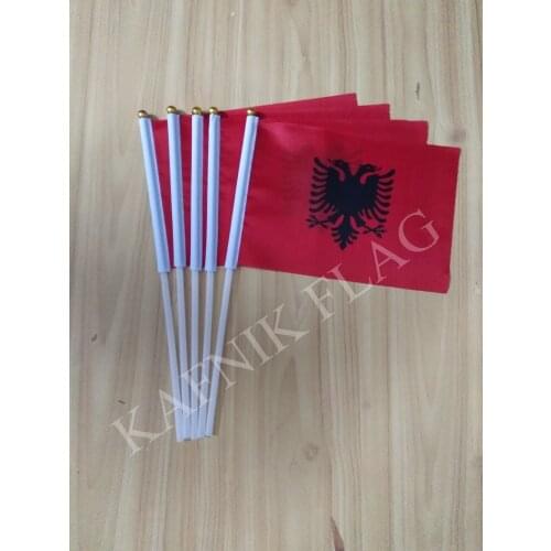 KAFNIK,5pcs Albania Hand Wave Flags Countries Flags Free Shipping