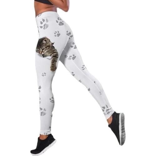 Women Leggings Animal Cat Paw Dog Paw Print High Waist Elasticity Legging 3D Casual Female for Outdoor Fitness Jogging Pants