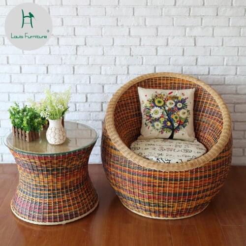 Louis Fashion Garden Chairs Three piece balcony table hand rattan chair garden leisure five piece combination household