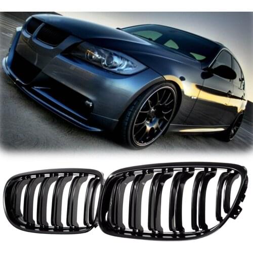 Pair Matte/Gloss Black Car Front Grille For BMW E90 LCI 3-Series Sedan/Wagon 09-11 Racing Grills