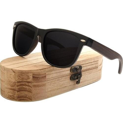 Ablibi mens wood sunglasses polarized womens shades ebony wooden sun glasses in wood box