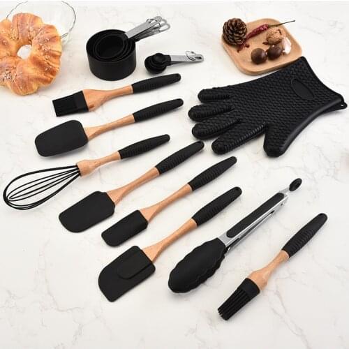 Silicone Kitchenware Cooking Utensils Set Heat Resistant Kitchen Non-Stick Cooking Utensils Baking Tools for Baking Cooking