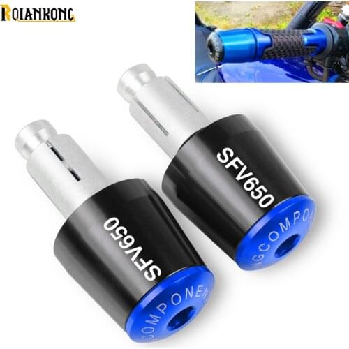 SFV650 LOGO Motorcycle Handlebar Hand Grips Handle Bar End Cap Cover For Suzuki SFV650 GLADIUS 2009-2016 2015 2014 2013 2012 11