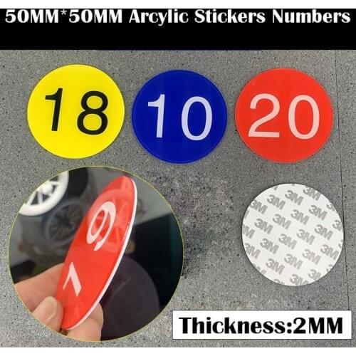 10PCS 50MM Arcylic Stickers Numbers Digital Label Number Tags Classification Mark Sign Self-adhesive Number Plates Marker 1-100