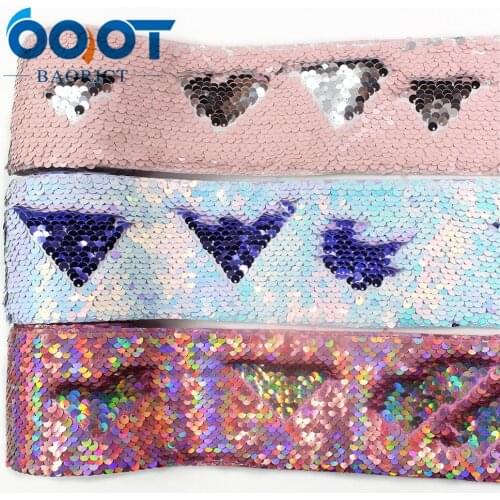 OOOT BAORJCT I-19619-1393,75mm 2yard Fish scale Printing Sequin Glitter Ribbon,DIY Hairbows Accessories Wedding Party Decoration