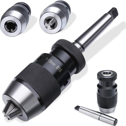 Drill Chuck Arbor 1-16mm Self Tighten Keyless Drill Chuck & MT3-B18 Arbor Fits For Almost All Drilling And Lathes With MK2 Mount