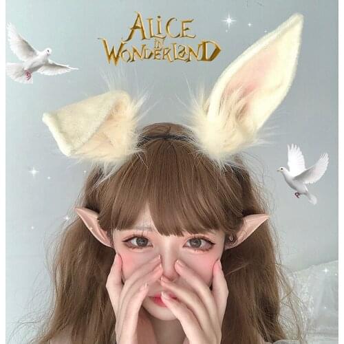 Original Design Simulation Rabbit Ear Hairband Hairpin Cosplay Plush Rabbit Animal Bunny Ear Lolita Anime Accessories