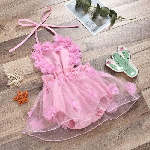 Princess Baby Girls Bodysuit Lovely Newborn Infant Girls Jumpsuit Clothes Summer Birthday Baptism Infant Girls Outfits Clothing