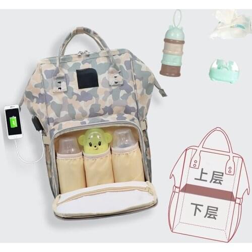 Baoma Take Baby out Bag Light Multi-Functional Large Capacity Baby Backpack out Backpack Fashion Mom Baby Diaper Bag