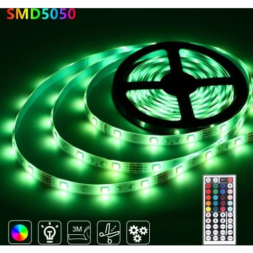 LED Strip Light RGB Flexible Ribbon Light Tape Waterproof Colorful Strip LED Tube rgb 5050 TV Background Lighting 5m 10m 15m 20m