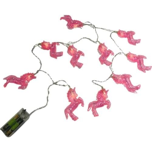 LED Fairy Unicorn String Light Running Horse Battery Lamp Outdoor Indoor Decoration Night Light for Kids Room New Year Decor