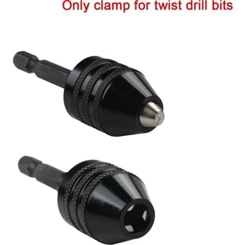 NEW aluminum alloy Universal 1/4 Inch Hex Shank Keyless Drill Chuck Quick Change Screwdriver Impact Driver Adapter 0.3-8mm