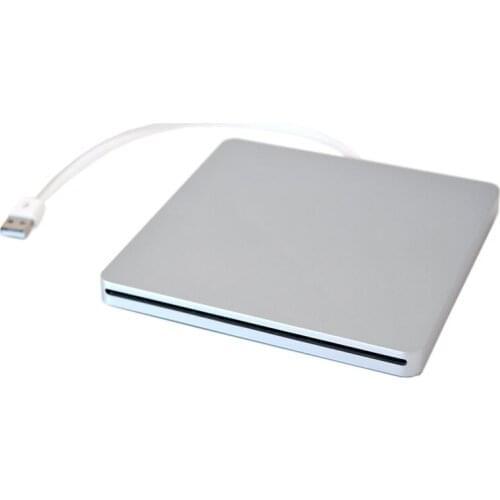 External USB DVD Case for MacBook Pro SATA Hard Disk Drive DVD Super Multi slot has aluminum look Silver