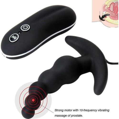 10 Frequency Vibrating Prostate Massager Anal vibe Dildo Vibrator Erotic Anal Beads Butt Plug Vibrators For Men Toys For Adult