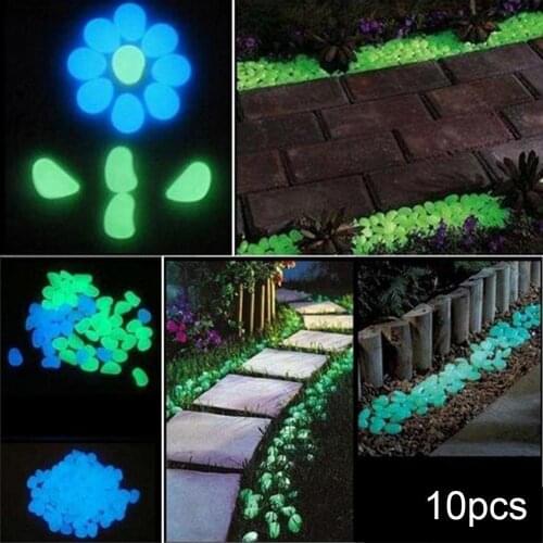 10Pcs Luminous Stones Glow in the Dark Decorative Pebbles Aquarium Ornaments Luminous Stones