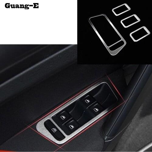 For Volkswagen VW Golf7 Golf 7 2014 2015 2016 2017 Car Door Window Glass Panel Armrest Lift Switch Button Trim Frame Hoods 4pcs