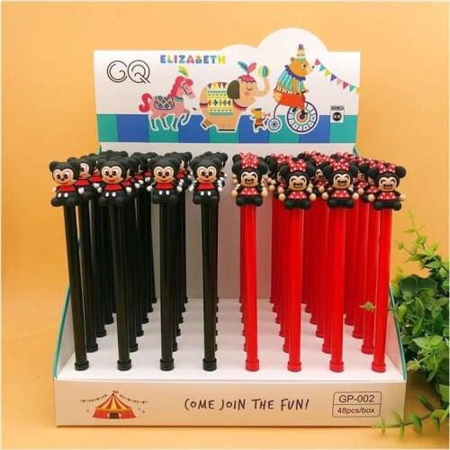 48pcs Disney Mickey Minnie Stitch Ballpoint Pen Creative Cartoon Gel Pen Signature Pen Student Writing Painting Pen Gift Prize
