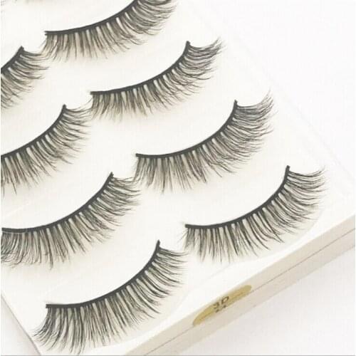 5 Pairs 3D Mink Hair Natural Cross False Eyelashes Long Messy Makeup Fake Eye Lashes Extension Make Up Beauty Tools maquiagem