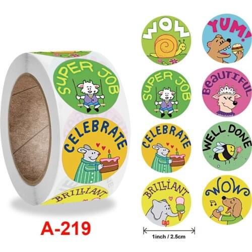 500pcs Animals Stationery Labels Teacher Reward Stickers for Kids Children Kindergarten School Encouragement Students Games Toy