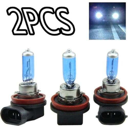 80% Hot Sell 2Pcs H11 100W Car Xenon Halogen Headlight Headlamp Super Bright White Lamp Bulb