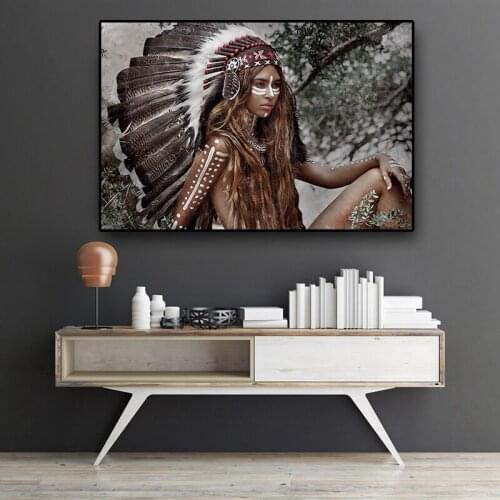 Abstract African Nude Woman Figure Landscape Oil Painting on Canvas Posters and Prints Cuadros Art Wall Picture for Living Room