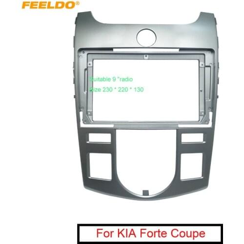 FEELDO Car Stereo Audio 2Din Fascia Frame Adapter for KIA Forte Coupe 2009 9" Big Screen CD/DVD Player Dash Mount Trim Kit
