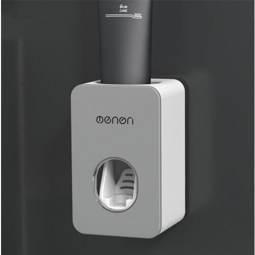 Bathroom Automatic Toothpaste Dispenser Wall Mount Stand Holder Toothpaste Squeezer Dispenser Dust-proof Toothbrush Holder