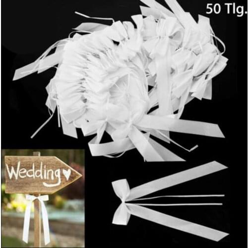 50Pcs Wedding Car Decoration Bow Party Decoration Bow White Wedding Party Polyester Bow Decoration Wedding Decor