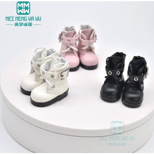 1/6 toy doll shoes fashionable Martin boots black white, for YOSD MYOU BJD doll accessories