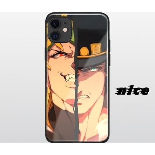 Dio&Kuujou Joutarou cover FOR iPhone SE 6s 7 8 x xr xs 11 pro max Samsung s note 10 20 plus glass phone case shell