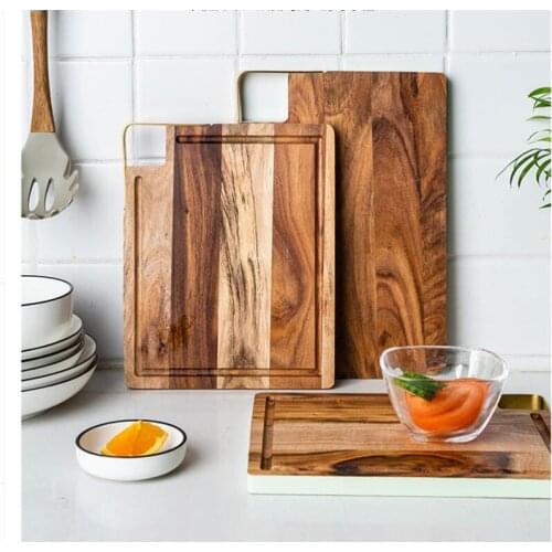 Kitchen Wood Cutting Board Kitchen Stuff Multipurpose Thick Acacia Wooden Chopping Board Fruit Bread Holder Wall Hanging