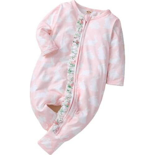 2021Newborn Baby Romper Winter Warm Coral Fleece Baby Boys Girls Clothes Animal Overall Baby Todder Rompers Jumpsuit 0-12M Pink