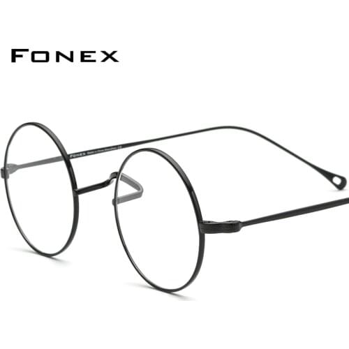 FONEX Titanium Glasses Frame Men Vintage Round Myopia Optical Prescription Eyeglasses Women 2021 New Titan Retro Eyewear F85666