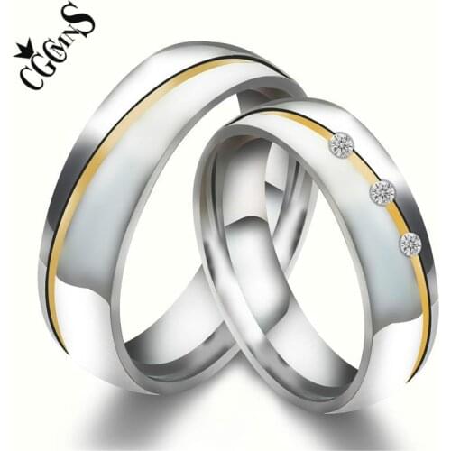 Smooth Stainless Steel Couple Rings Steel Simple 6MM Geometric Twill Women Men Lovers Wedding Jewelry Engagement Gifts