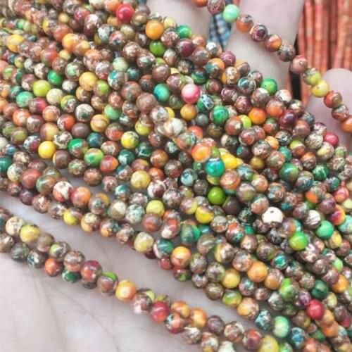 90pcs nature imperial jasper stone round ball size 4mm nature semi precious stone beads accessories diy jewelry findings whole