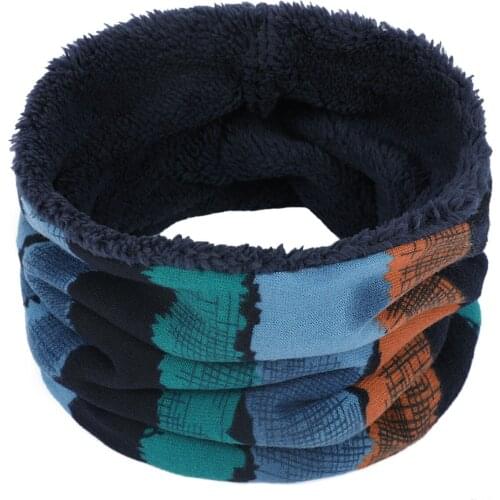 KENSHELLEY Wholesale 16 Colors Neck Warmer Outside Ridding Jacquard Neck Gaiter Fleece Lining Stripes Series Loop Infinity Scarf